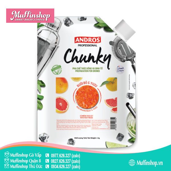 Chunky BƯỞI ĐỎ YUZU 1kg - 8g/T