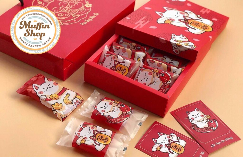 Hộp bánh Tết - Mèo Tài Lộc