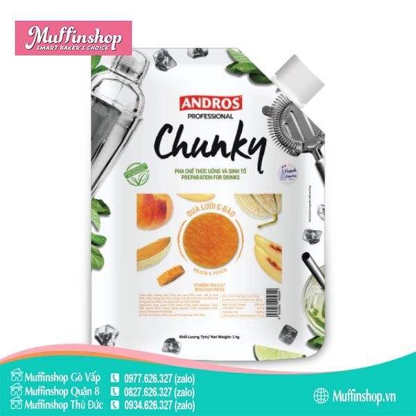 Chunky DƯA LƯỚI ĐÀO 1kg - 8g/T