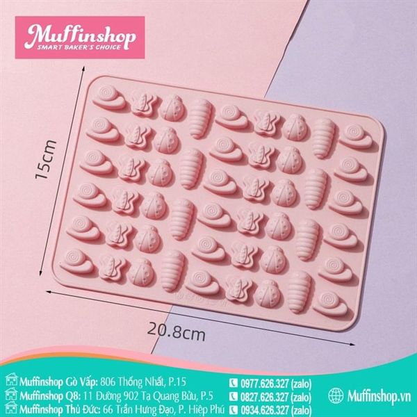 Khuôn kẹo dẻo Silicon hồng nhiều mẫu