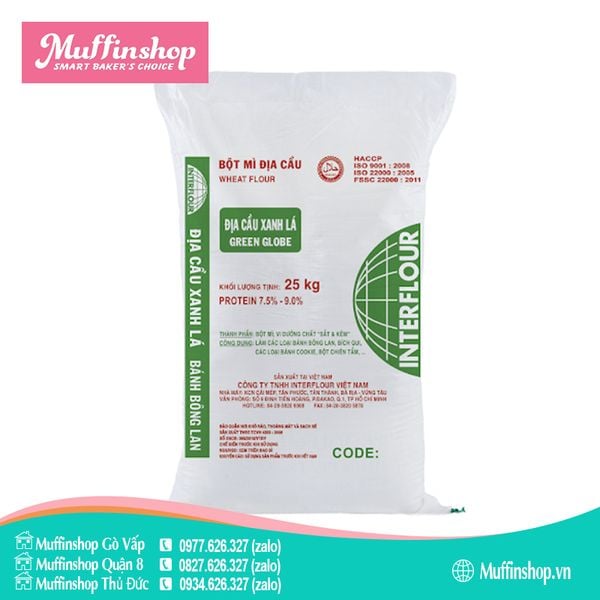 Bột mì Địa cầu xanh lá bao 25kg