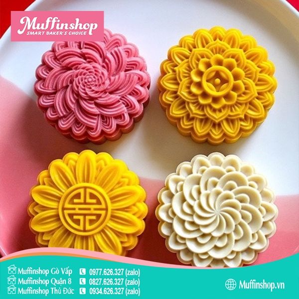 Khuôn trung thu 150g Hoa Xoay 4M tròn