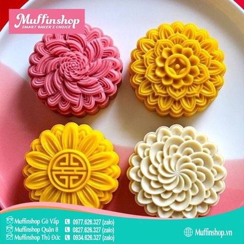 Khuôn trung thu 150g Hoa Xoay 4M tròn