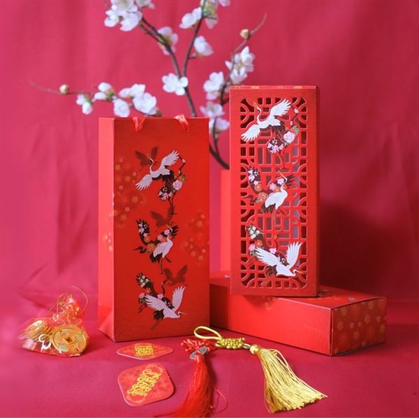 Bộ hộp bánh dứa Hạc đỏ