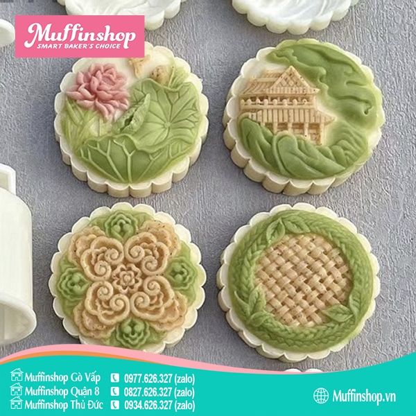 Khuôn trung thu 200g sen nhà gỗ 4M 2237