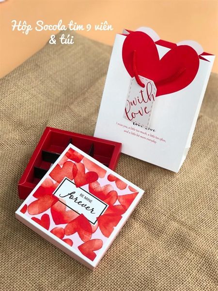 Hộp giấy đựng socola 9 viên