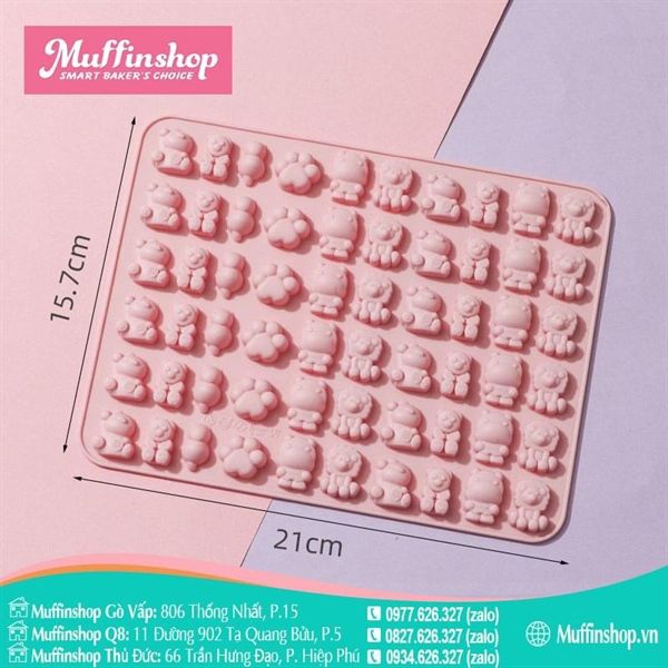 Khuôn kẹo dẻo Silicon hồng nhiều mẫu