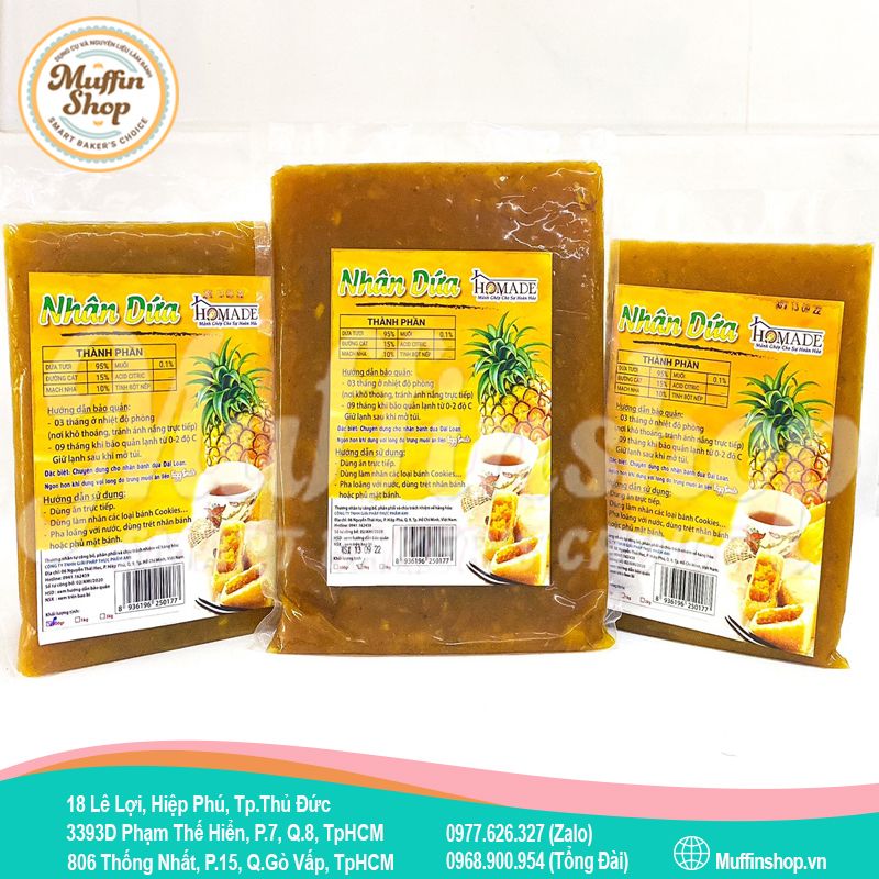 Nhân dứa HOMADE - NHÃN VÀNG 500gr