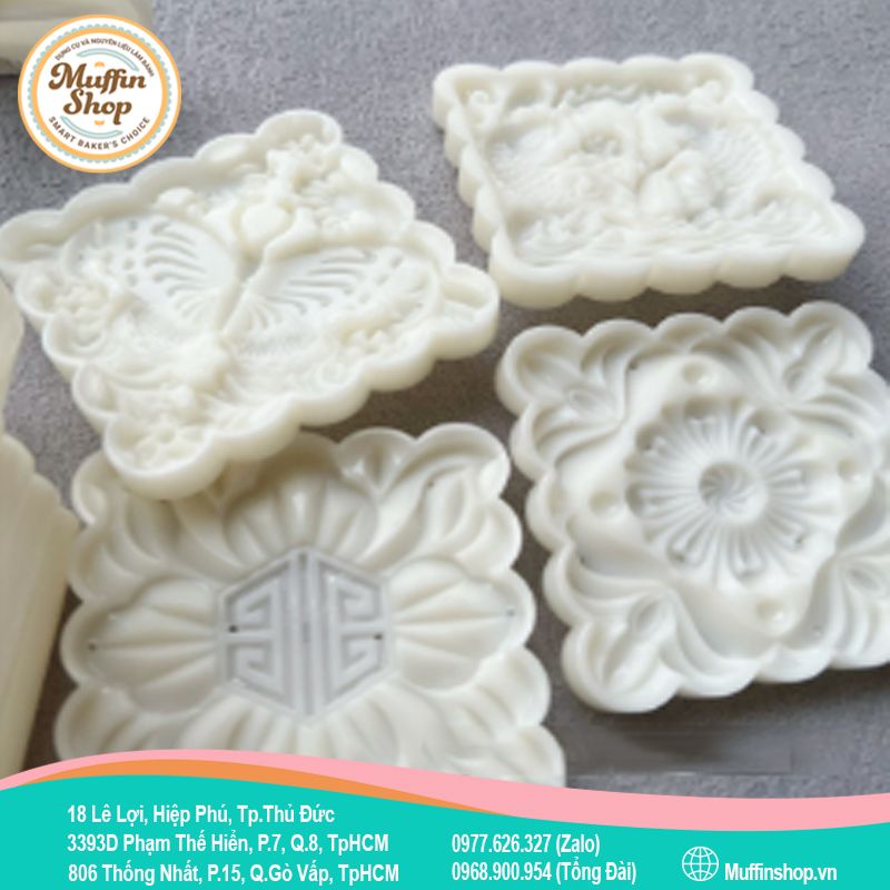 Khuôn trung thu 200g bướm cá chép 4M vuông 2240