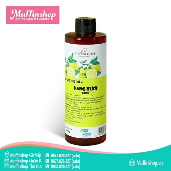 Màu Unicorn Siro 600gr VÀNG TƯƠI UB07