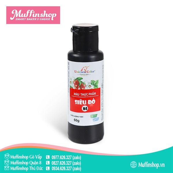 Màu Unicorn Siro 60gr SIÊU ĐỎ N4