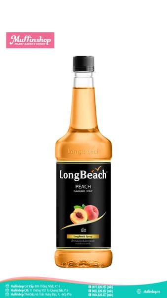 SYRUP LONGBEACH CÔ ĐẶC HƯƠNG ĐÀO 740ML