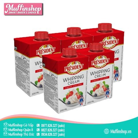 Whipping Cream President 35.1% 200ml - 24h/T