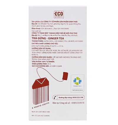 Trà Cozy túi lọc GỪNG 25 gói - 36h/T