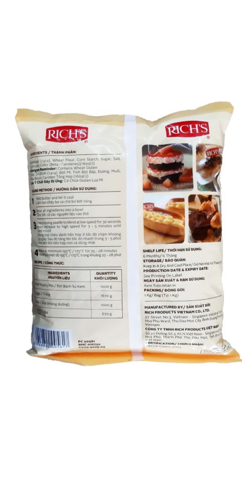 BỘT BÁNH SU KEM RICH'S RICHMIX - MUFFINSHOP