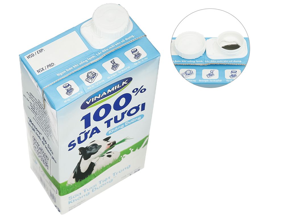 Sữa tươi VINAMILK 1L ko đường - 12h/T