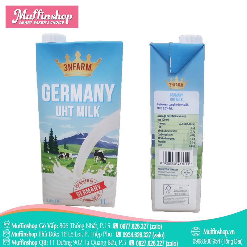 Sữa Tươi Nguyên Kem 3NFarm (Đức)
