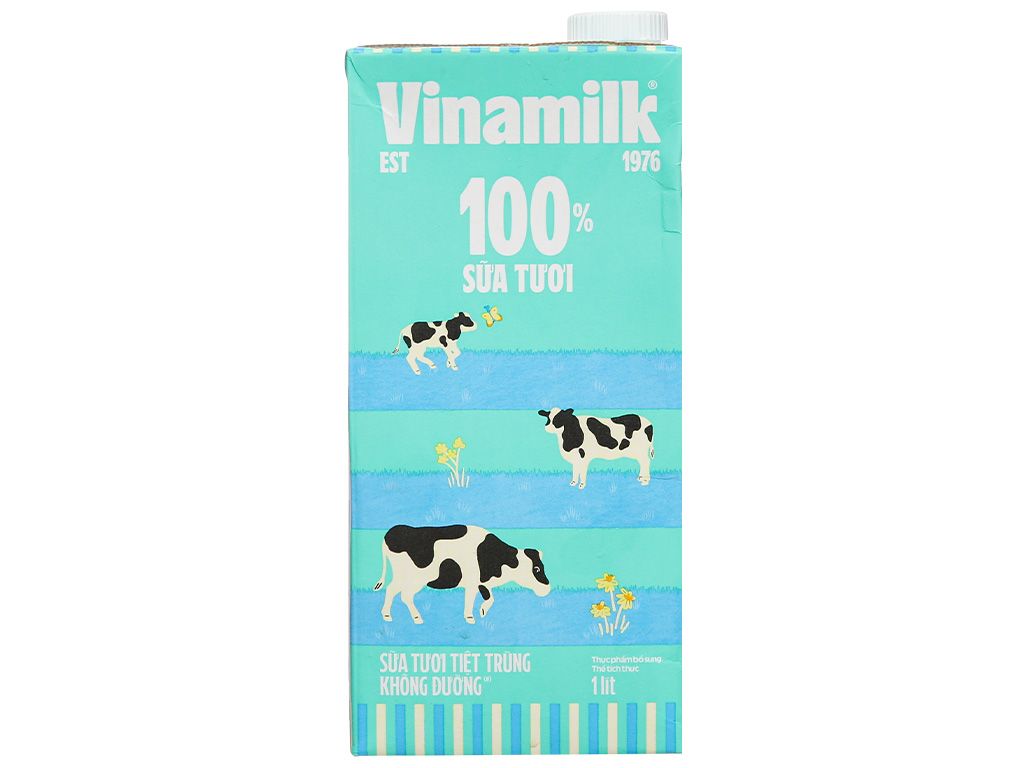 Sữa tươi VINAMILK 1L ko đường - 12h/T