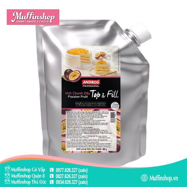 Andros Top & Fill Mứt Chanh Dây 900g - 8g/T