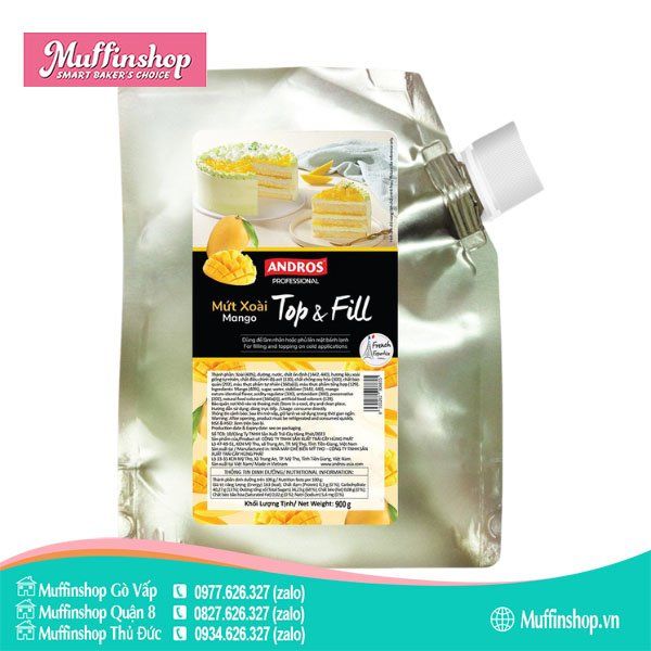 Andros Top & Fill Mứt Xoài 900g - 8g/T