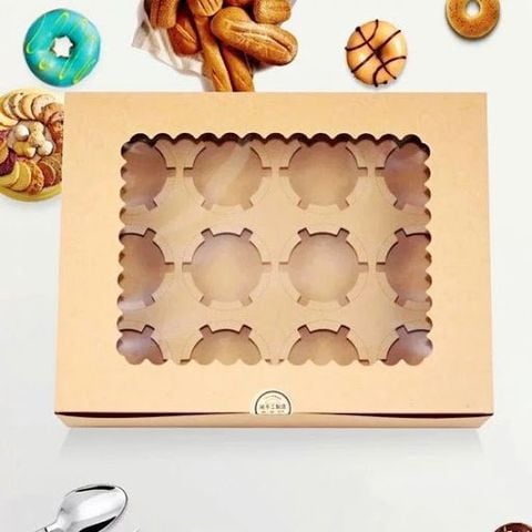 Hộp cupcake 12B Kraft
