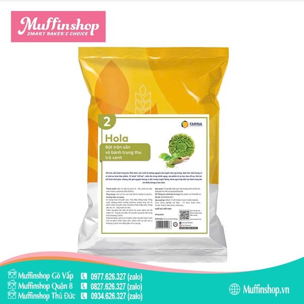 Bột vỏ bánh trung thu Farina TRÀ XANH 1kg - 16g/T