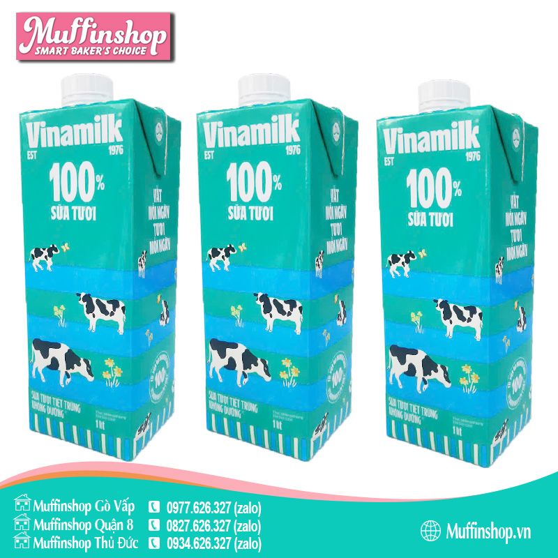 Sữa tươi VINAMILK 1L ko đường - 12h/T