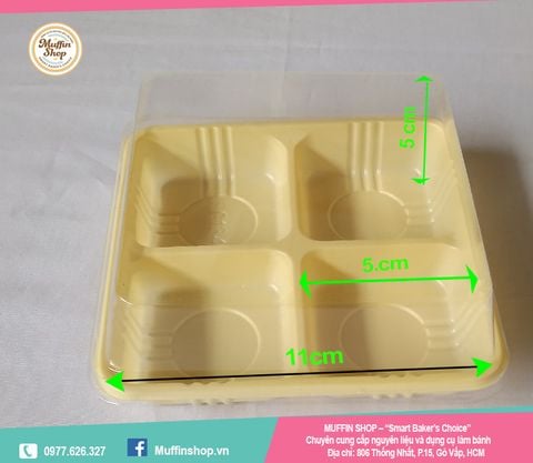 FG134 Hộp 4 ngăn vuông đế vàng nắp trong