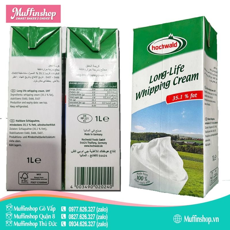 Whipping Cream Hochwald 1L - 12h/T