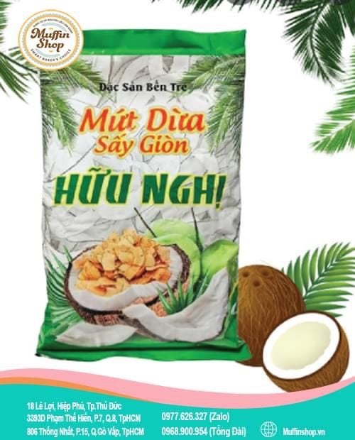 Dừa sấy giòn Hữu Nghị 275gr - 60g/T