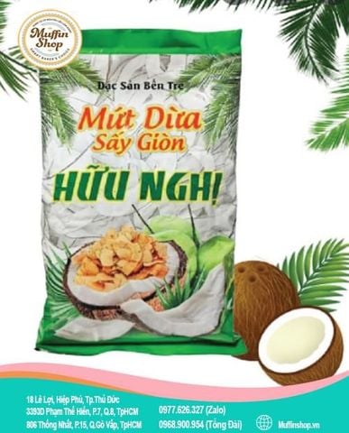 Dừa sấy giòn Hữu Nghị 275gr - 60g/T