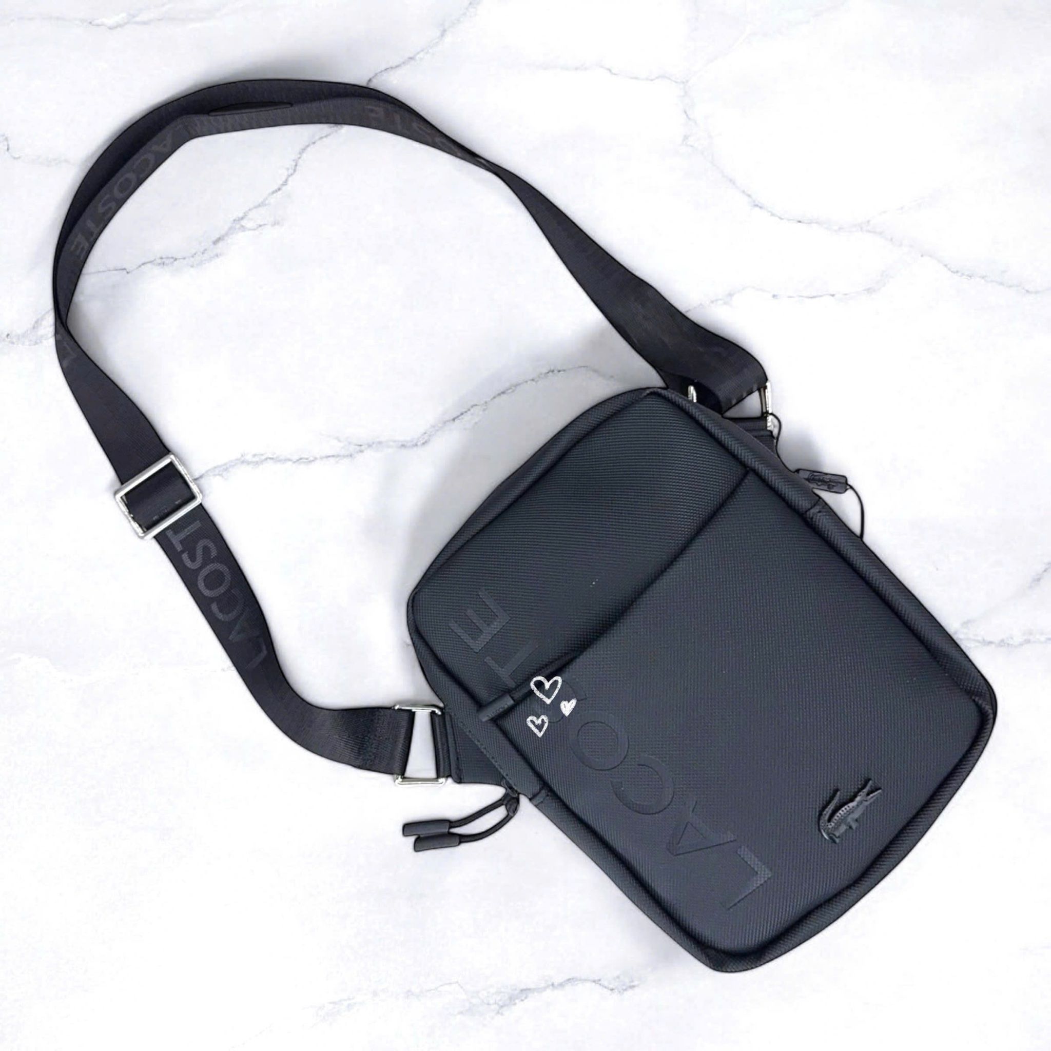 Túi B711 xách đeo chéo xuất dư nguyên liệu XK675 / 21x15 / ĐEN