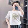 Áo H363 Thun thêu phom rộng style Hàn A5760 / TRẮNG