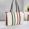 Túi Totebag XK1123 chữ nhật khoác vai M23 / 36x25 / TRẮNG SỌC ĐỎ XANH