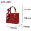 Túi xách A128 - A129 Nucelle phối khăn nơ charm tim 1172003 23.5 x 21