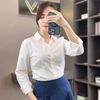 Áo C556 sơmi nữ basic xuất Âu A5751 / TRẮNG