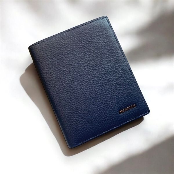 Ví ngắn da thật E438 XANH