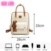 Ba lô A179 Just Star size to dễ thương charm gấu 172855 26x33 - TRẮNG KEM