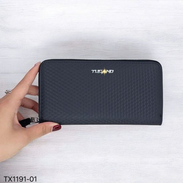 Ví dài TX1191 da vân / 19x10 / ĐEN ( S90 )