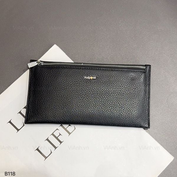 Ví dài da thật B118 / 21x11 / ĐEN