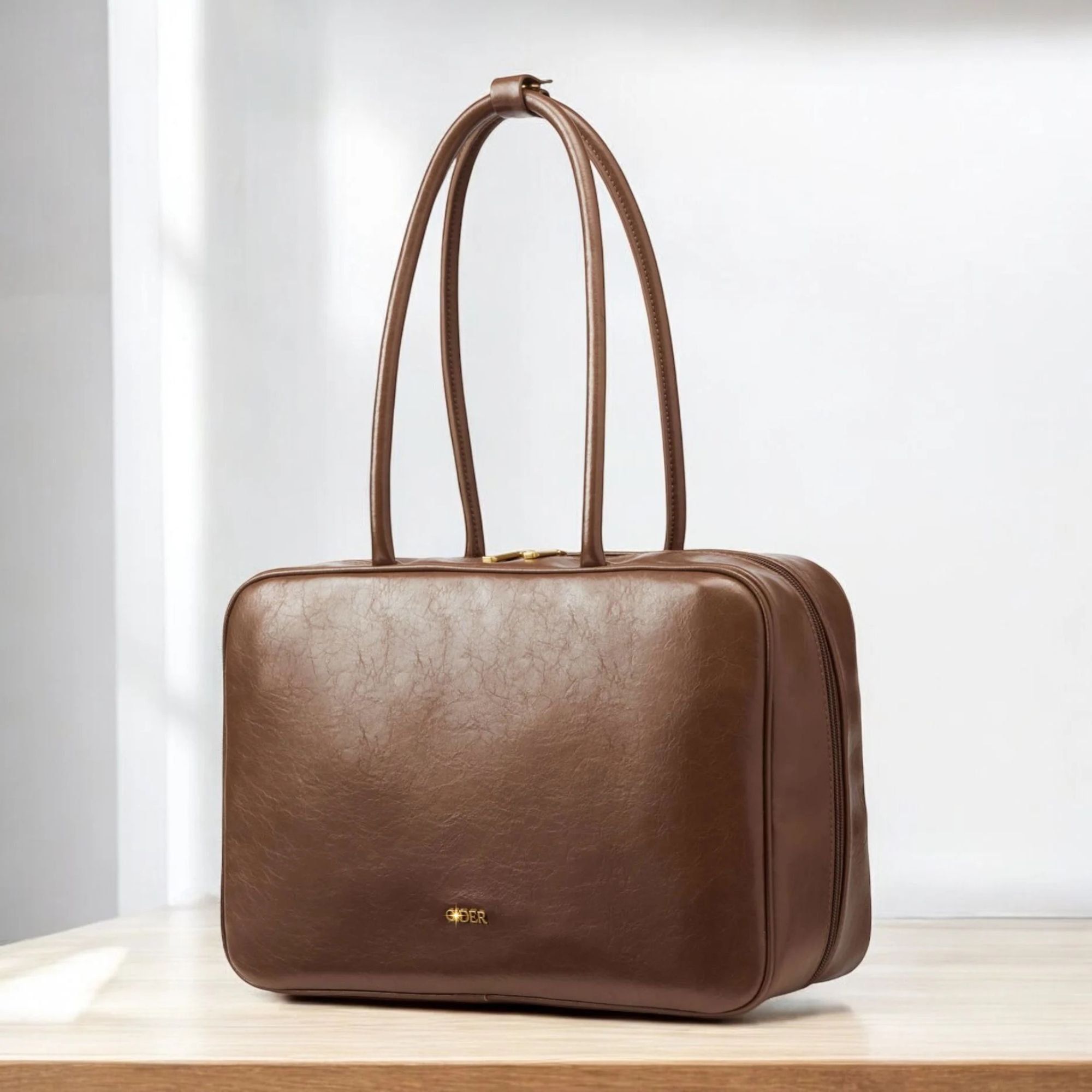 Túi xách chữ nhật da mềm / 34x24 / NÂU ( A3 )