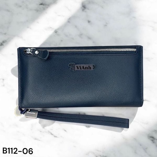 Ví dài da thật B112 / 21x10 / XANH