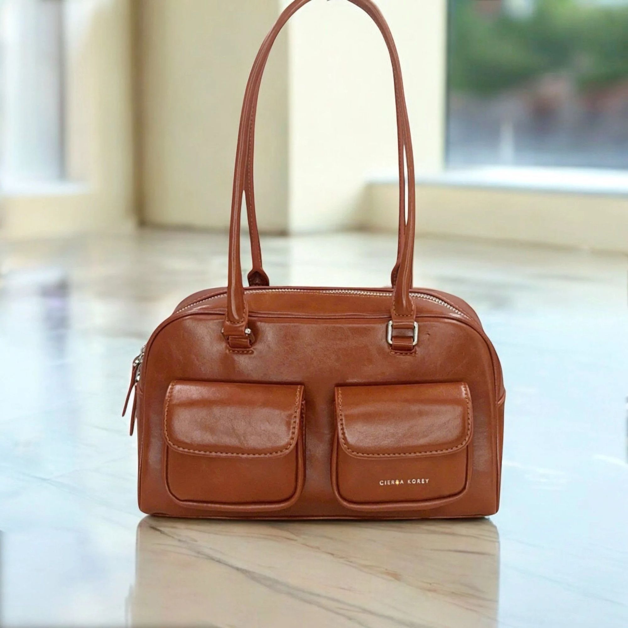 Túi xách B27 TX1365 chữ nhật khoác vai KCH / 29x16 / NÂU