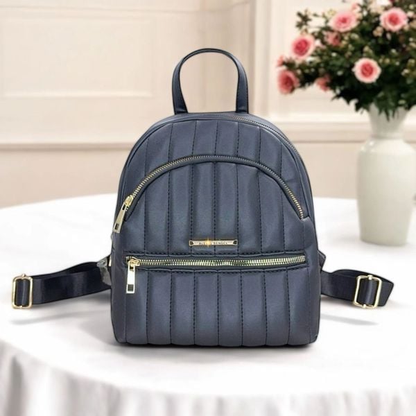 Balo size trung B37 chần kẻ TX1174 / 22x25 / ĐEN