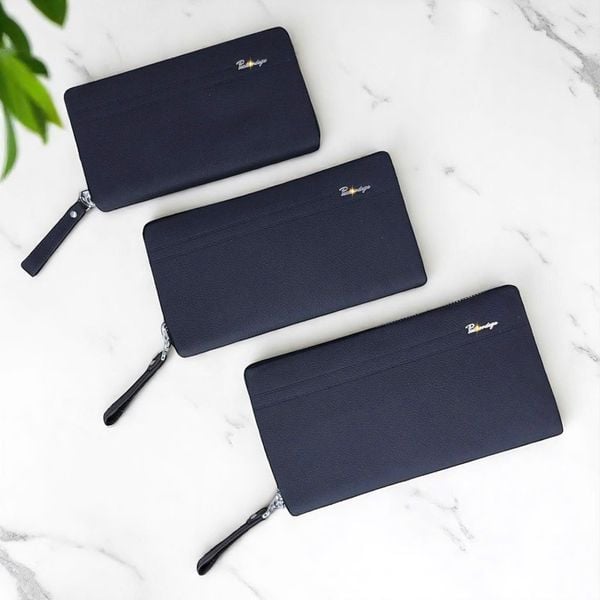 Ví dài da thật xuất dư B134 / 24x12 / XANH