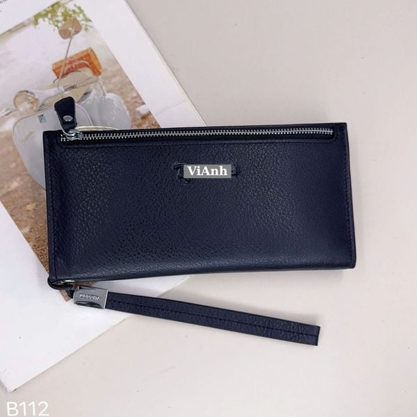 Ví dài da thật B112 / 20x10 / ĐEN