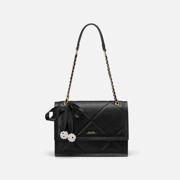Túi A184 Just Star charm nơ xinh quả cầu ngọc 28.5 x 21