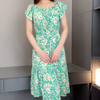 Đầm S.Sky xanh hoa trắng kem size XS ( K94 )