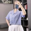 Áo C416 sơ mi ngắn tay croptop trẻ em A5673 / TÍM