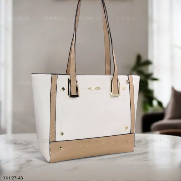Túi Totebag XK1127 H27 phom cánh dơi khoác vai / m38 đ32 c28 / TRẮNG PHỐI BE